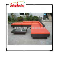 l forma de conjuntos de sofá de mimbre, sofá de ratán utilizado para la venta, sofá de mimbre muebles de mimbre al aire libre barato